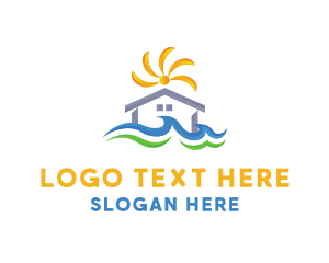 Pool - House Wave Vacation logo design