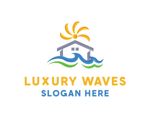 House Wave Vacation logo design