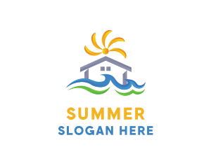 House Wave Vacation logo design