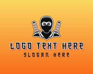 Player - Ninja Warrior Gaming Character logo design