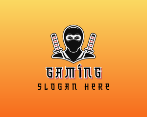 Player - Ninja Warrior Gaming Character logo design