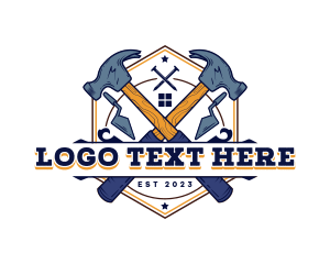 Builder - Construction Hammer Contractor logo design