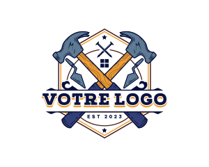 Hammer - Construction Hammer Contractor logo design