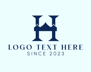 Queen - Royal Crown Letter H logo design
