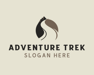 Trekking - Mountain Trekking Road logo design