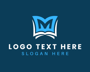 Bookshop - Book Letter M logo design