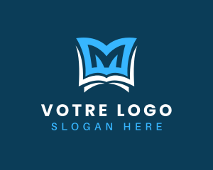 Writing - Book Letter M logo design