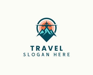 Airplane Mountain Travel logo design