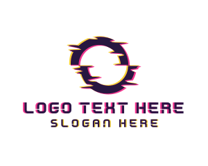 Online - Tech Glitch Letter O logo design