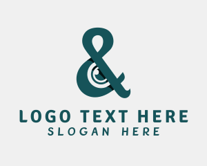 Ligature - Green Eye Ampersand logo design