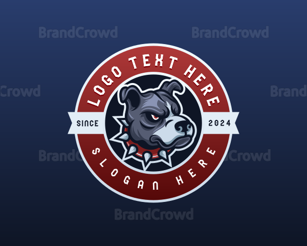 Angry Pitbull Canine Logo