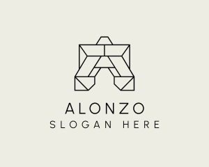 Geometric Industrial Letter A logo design