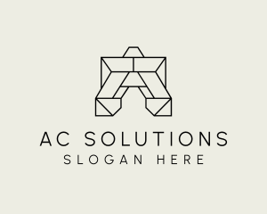 Geometric Industrial Letter A logo design