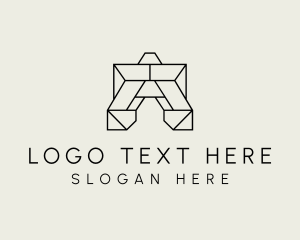 Geometric Industrial Letter A logo design