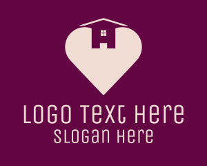 House - Love Heart House logo design