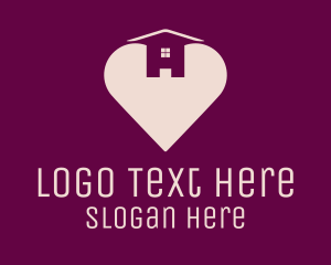 Shape - Love Heart House logo design