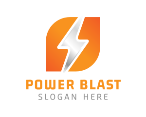 Electricity Bolt Power Plant logo design