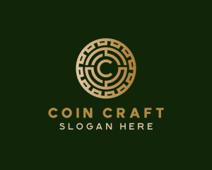 Crypto Coin Blockchain logo design