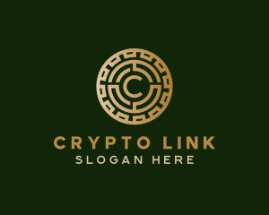 Crypto Coin Blockchain logo design