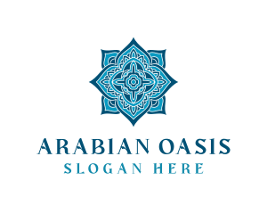 Arabian - Blue Flower Mandala logo design