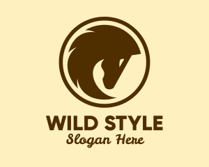 Brown Stallion Horse  logo design