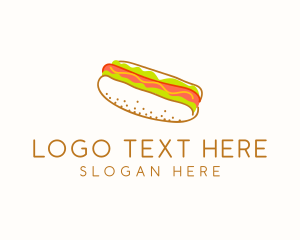 Flatbread - Hot Dog Snack Sandwich logo design