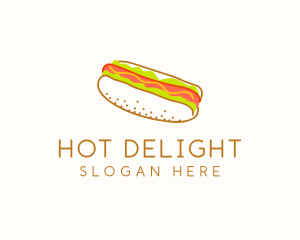 Hot Dog - Hot Dog Snack Sandwich logo design