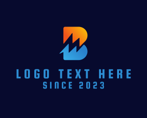 Hvac - Modern Electric Letter B logo design