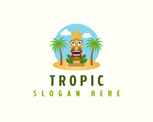 Tropical Hawaiian Tiki logo design