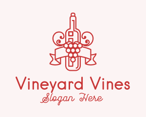 Winemaker Vineyard Banner logo design