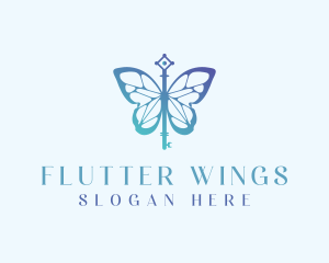 Butterfly Wings Key Boutique logo design