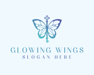 Butterfly Wings Key Boutique logo design