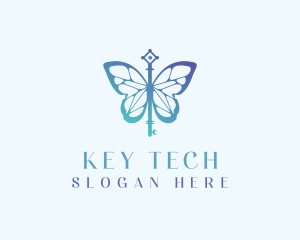 Butterfly Wings Key Boutique logo design