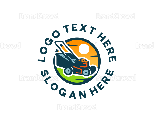 Landscaping Mower Equipment Logo