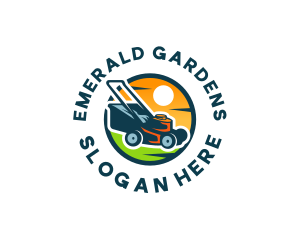 Landscaping Mower Equipment logo design