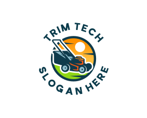 Trimmer - Landscaping Mower Equipment logo design