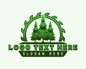 Logging - Sawmill Pine Tree Woodwork logo design