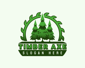 Sawmill Pine Tree Woodwork logo design