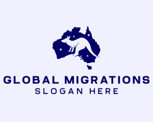 Immigration - Australian Kangaroo Map logo design