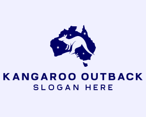 Australian - Australian Kangaroo Map logo design