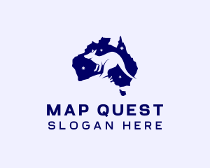 Australian Kangaroo Map logo design