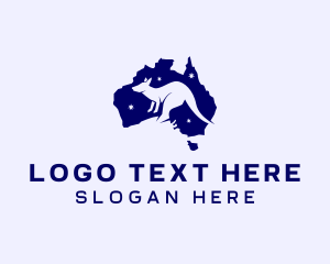 Map - Australian Kangaroo Map logo design