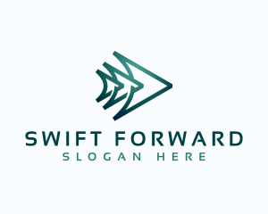 Forwarder - Forward Arrow Triangles logo design