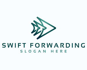 Forward Arrow Triangles  logo design