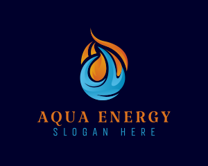 Hydropower - Fire & Water  Air Conditioning logo design