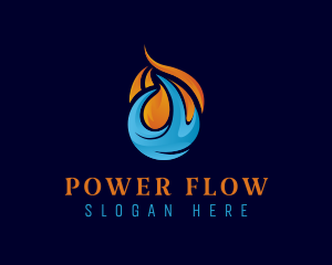 Hydroelectric - Fire & Water  Air Conditioning logo design