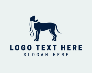 Great Dane - Pet Dog Walker Leash logo design