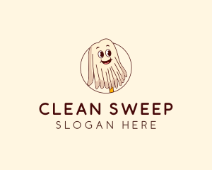 Mopping - Happy Mop Cleaner logo design