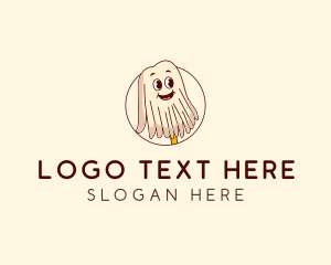 Mascot - Happy Mop Cleaner logo design