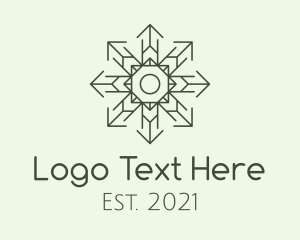 North Pole - Green Snowflake Pattern logo design